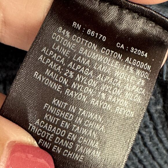 Anthropologie Moth Sweater S Bramble Textured Fringe Alpaca Blend Blue Casual - Picture 6 of 10